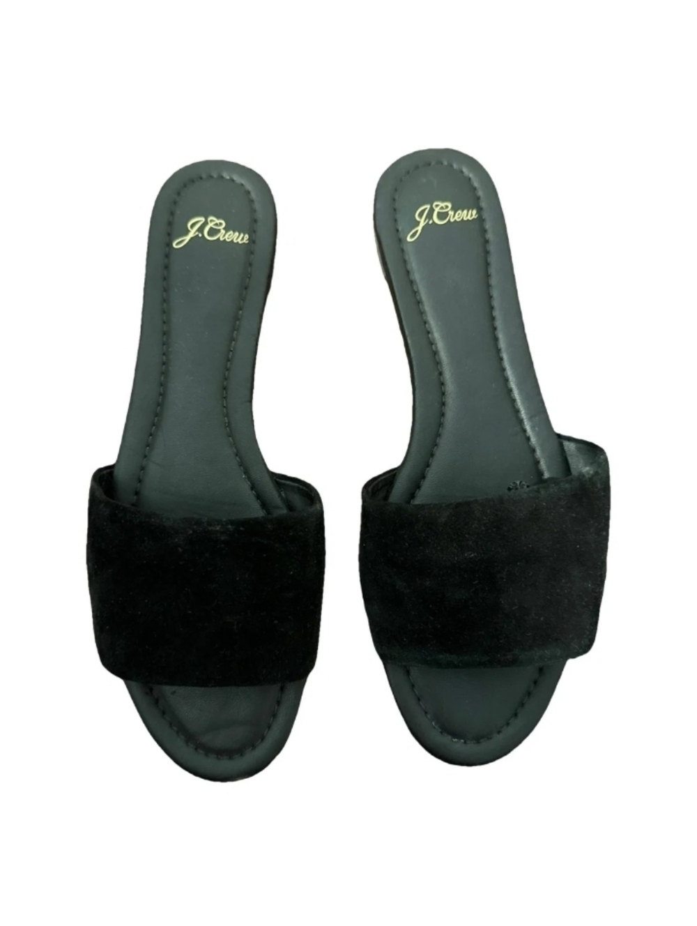 J. Crew Black Suede Slide Sandals